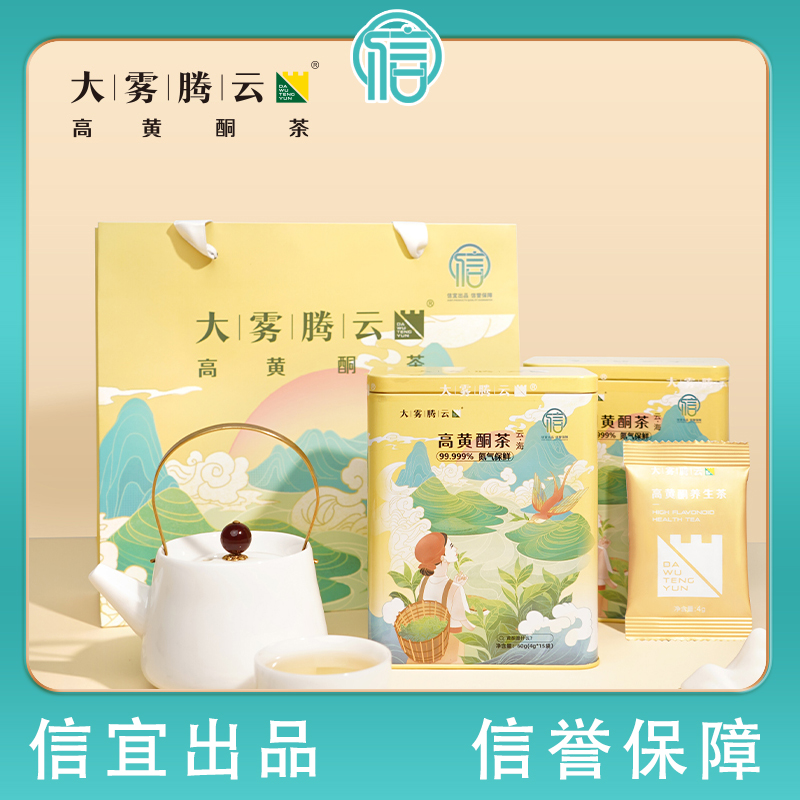 大雾腾云［云海］绿茶2023新茶茶叶礼盒装送礼长辈健康高黄酮茶PLUS