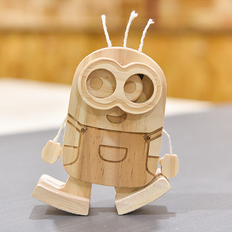 木制玩具创意斜坡木工房材料包手工制作DIY益智礼品礼物小黄人