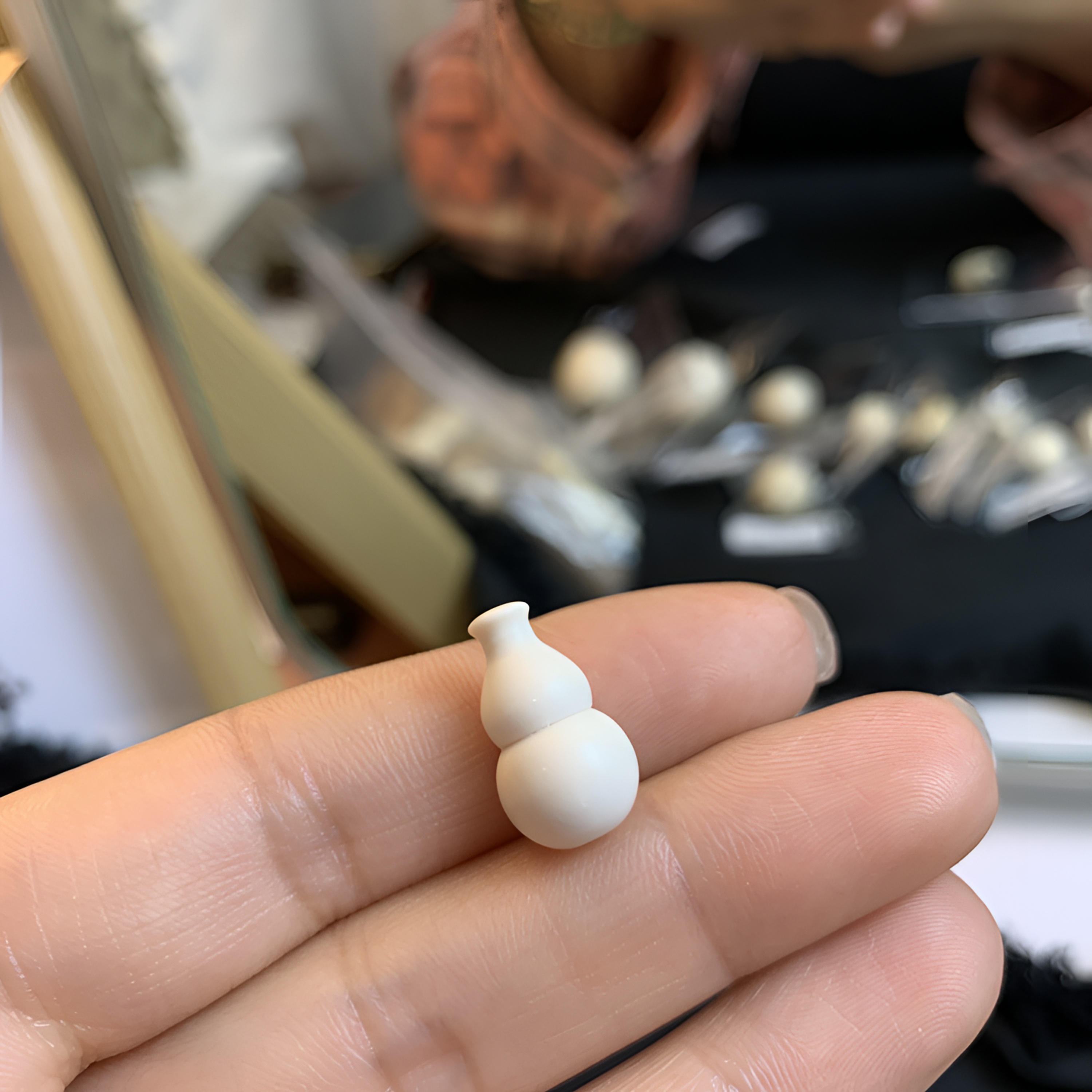 【P02231】天然猛犸牙10*17mm精品小葫芦雕件配件