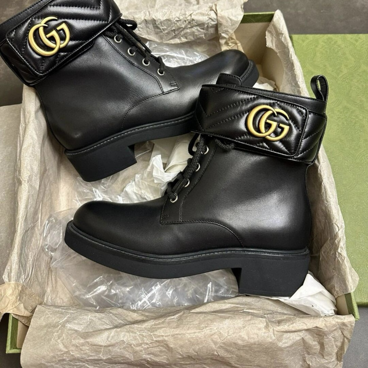 未使用 GUCCI/古驰 2592918古驰gucci全黑双g靴子欧码微暇