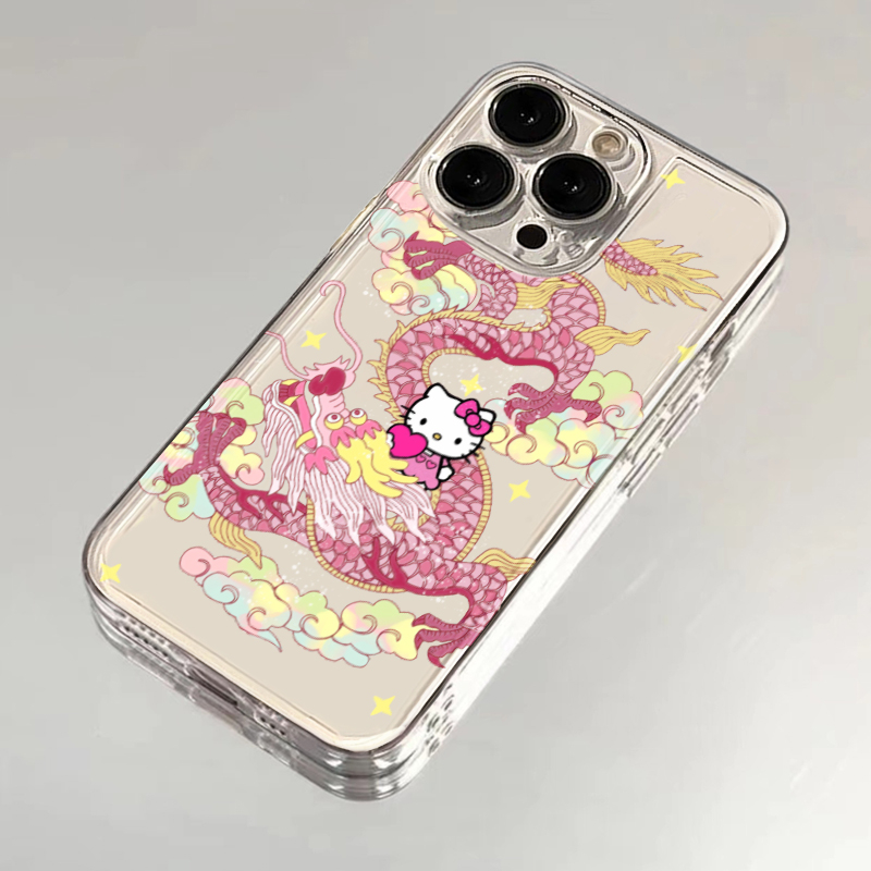 2024新品粉龙KT猫iphone15苹果手机壳14promax硅胶13pro透明12/11