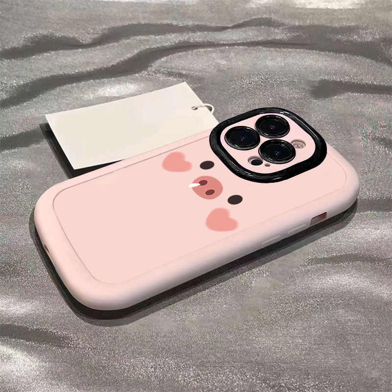 粉红可爱猪猪苹果14promax手机壳iphone15全包13pro硅胶12p女11