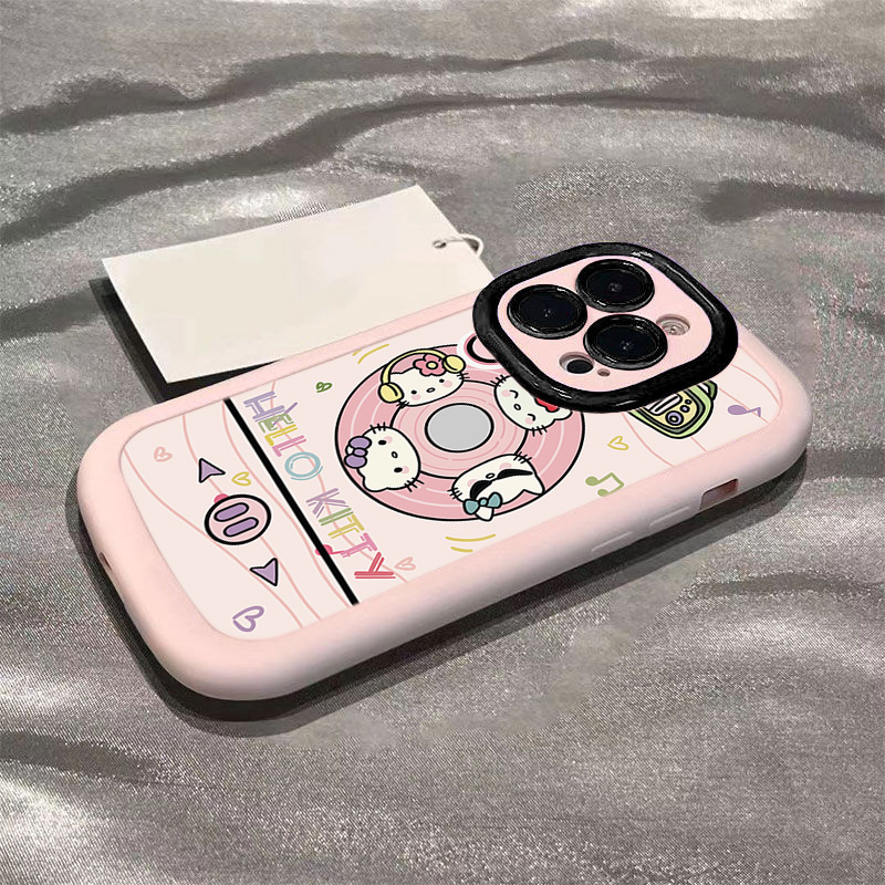 老唱片可爱凯蒂苹果14promax手机壳iphone15全包13pro硅胶12p女11