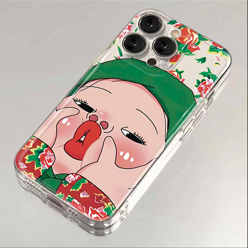 搞怪东北女孩iphone15苹果手机壳14promax硅胶13pro透明12创意11