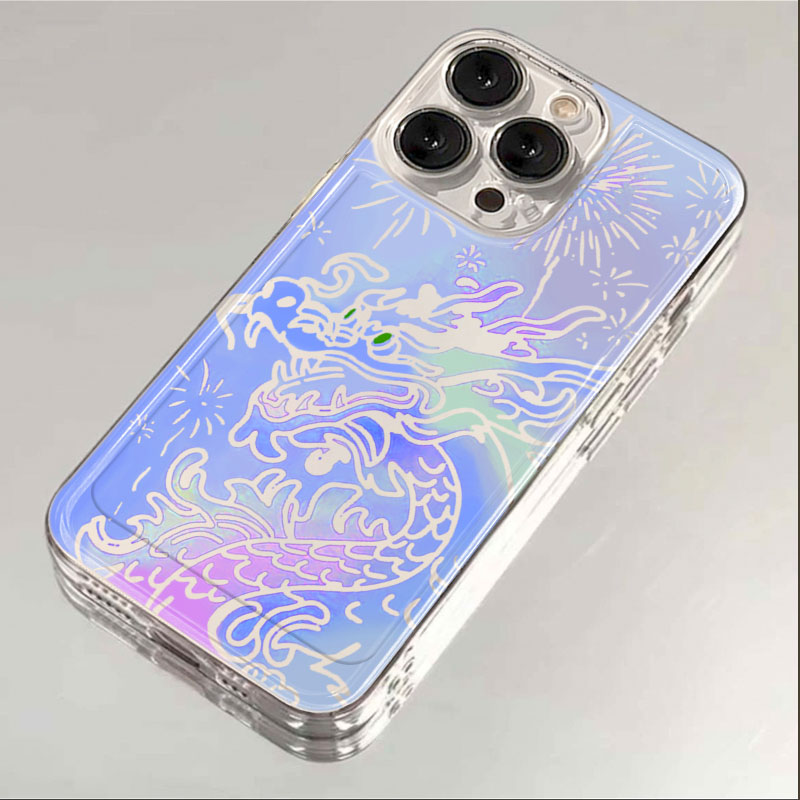 蓝底中国龙iphone15苹果手机壳14promax硅胶13pro透明12高级11xs