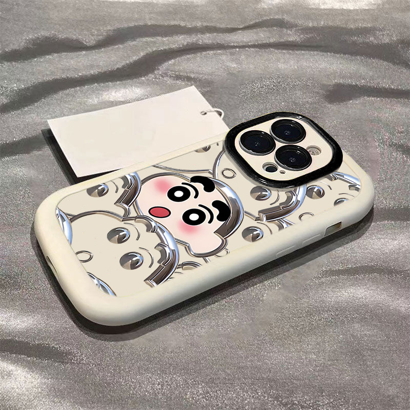 立体感线条小新苹果14promax手机壳iphone15全包13pro高级软12/11