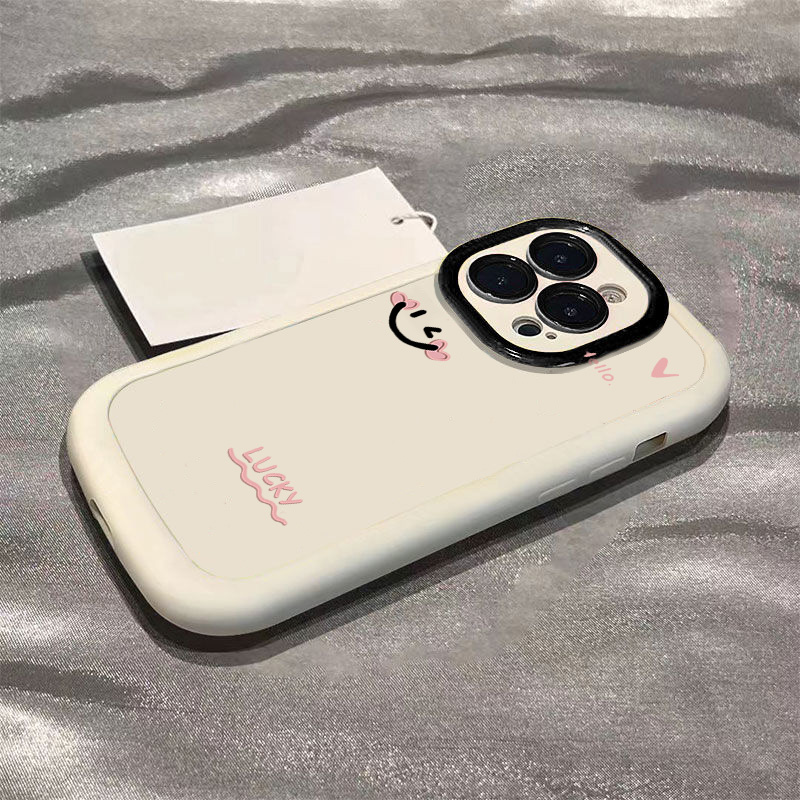 wink简约微笑苹果14promax手机壳防摔iphone15全包13pro硅胶12/11