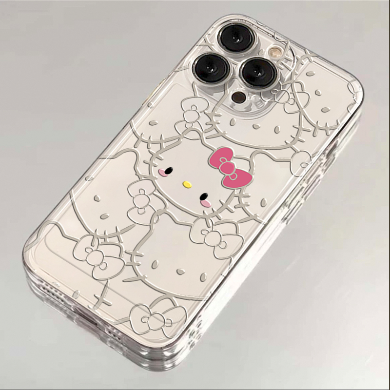 金属感凯蒂猫iphone15苹果手机壳14promax硅胶13pro透明12创意11