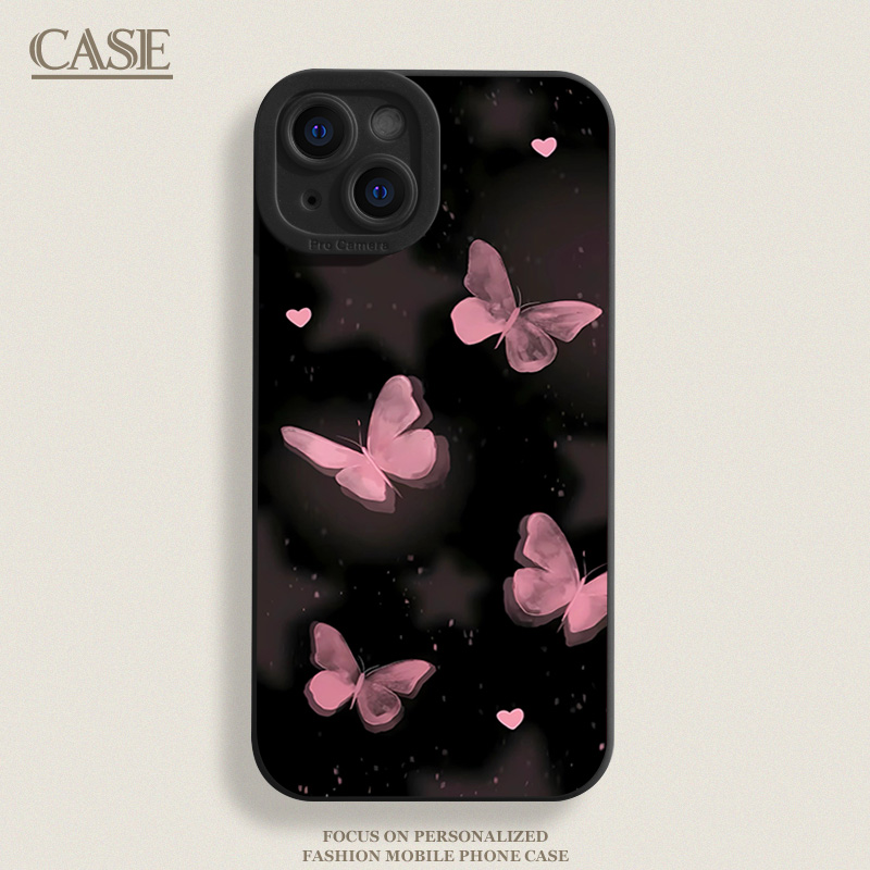 ins蝴蝶苹果15promax手机壳iphone14/13全包12男/女11硅胶xr防摔