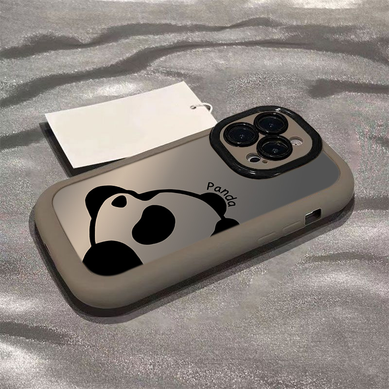 可爱熊猫苹果14promax手机壳iphone15全包13硅胶13pro高级12p/11x