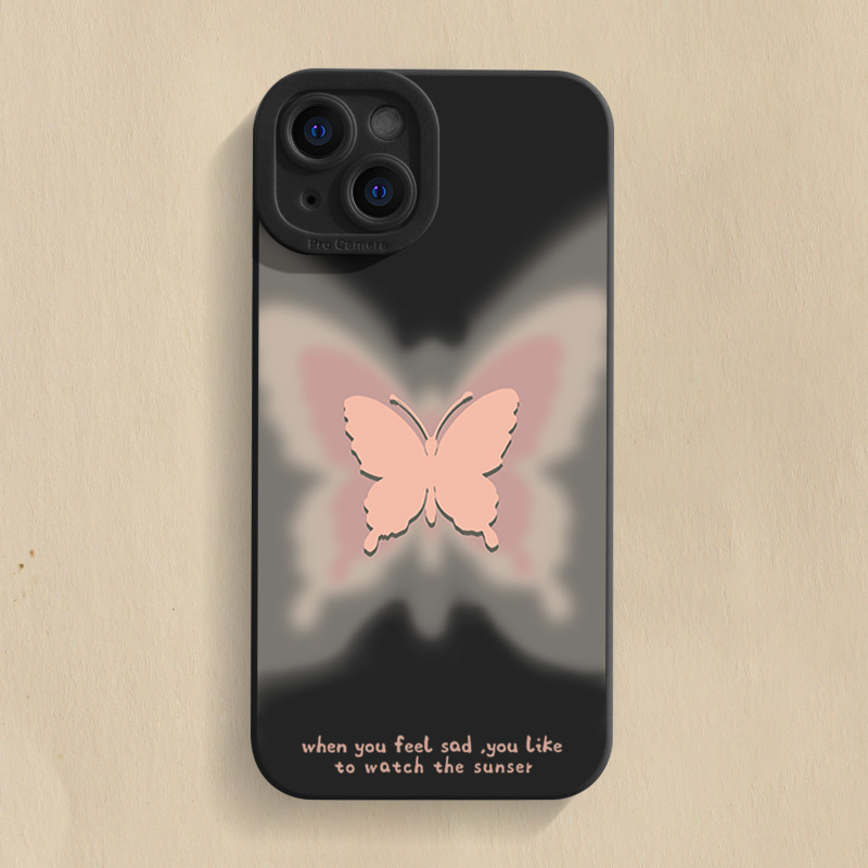 蝴蝶iPhone15ProMax手机壳14苹果13硅胶12全包78p女11男xs/xr