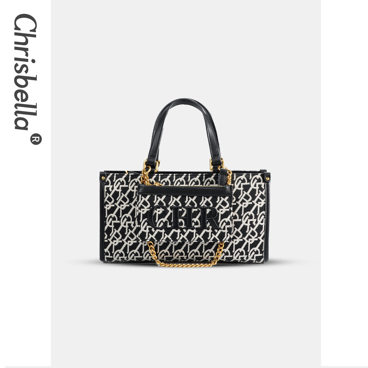 CHRISBELLA品牌女包轻奢提花绣线手提斜挎通勤包女包