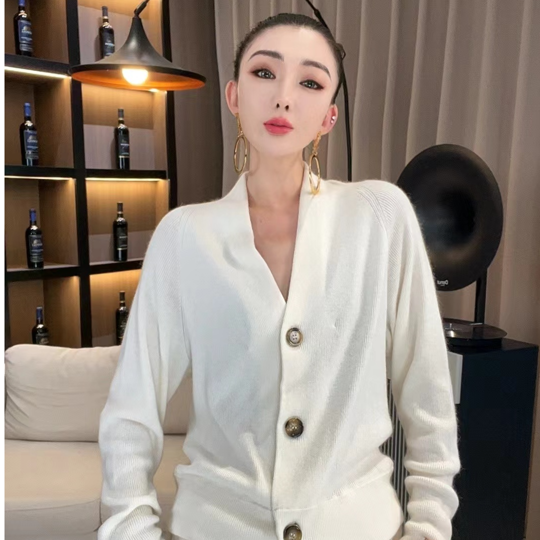 【宝姐家/针织衫】秋冬新款纯色白月光女神女针织衫24612