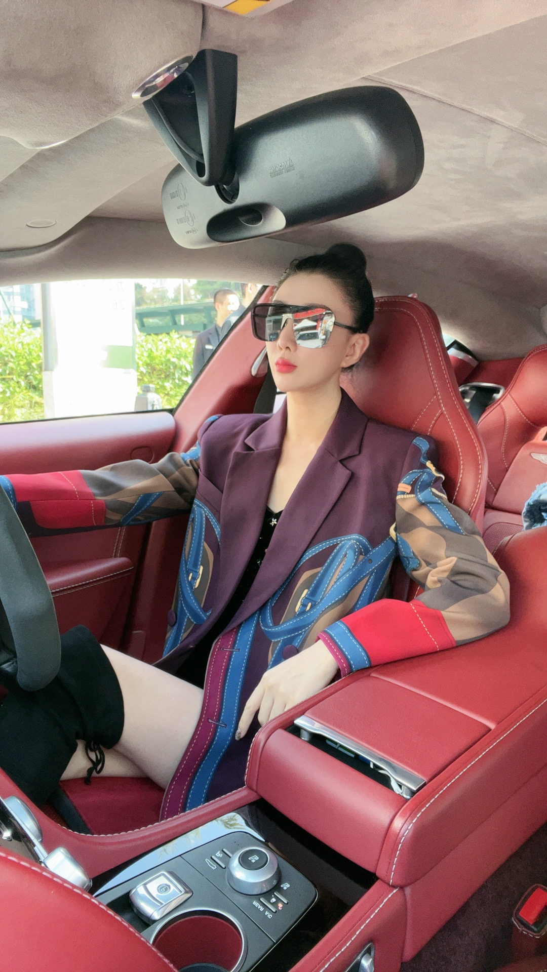 【宝姐家/西装上衣】早春新款设计师款创意花纹个性西装外套23352