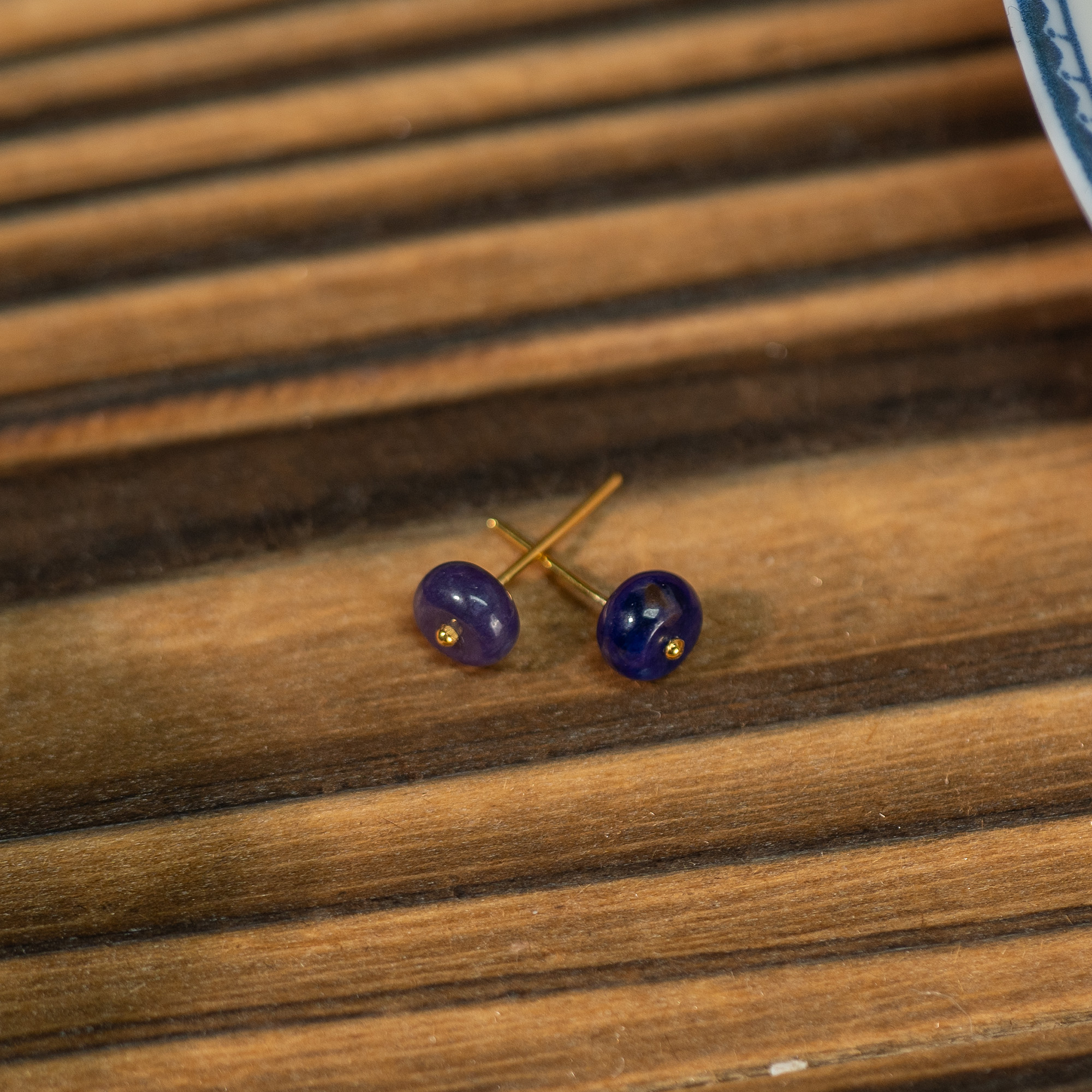 18K金帝王紫舒俱来DIY耳钉/5mm+-/多样性发/P5379