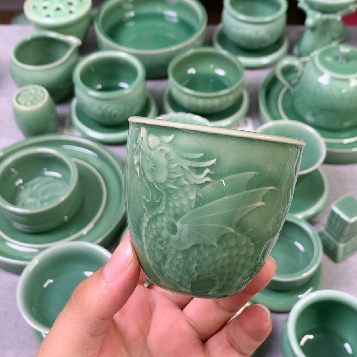 【闪购商品】用****3龙泉青瓷茶具杯子