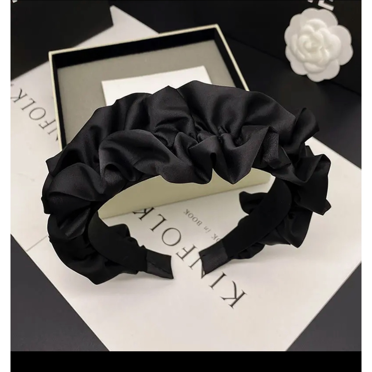发饰秋冬法式小众韩版缎面黑色百搭高颅发箍发带头箍爆款头饰箍