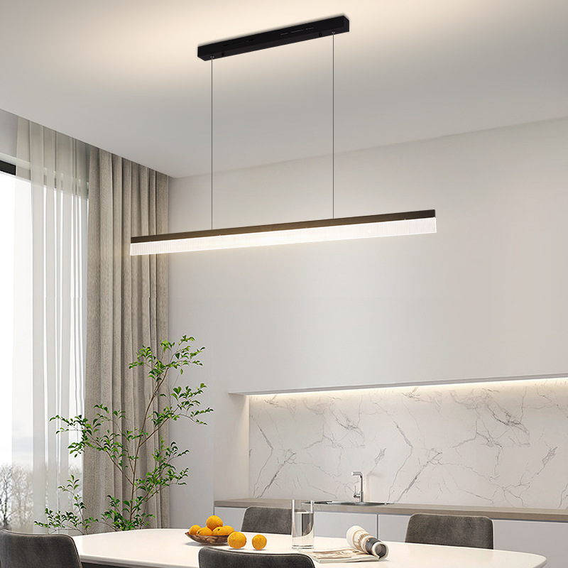大观园新款餐厅灯吊灯北欧简约一字长条家用护眼餐桌饭厅灯具1788
