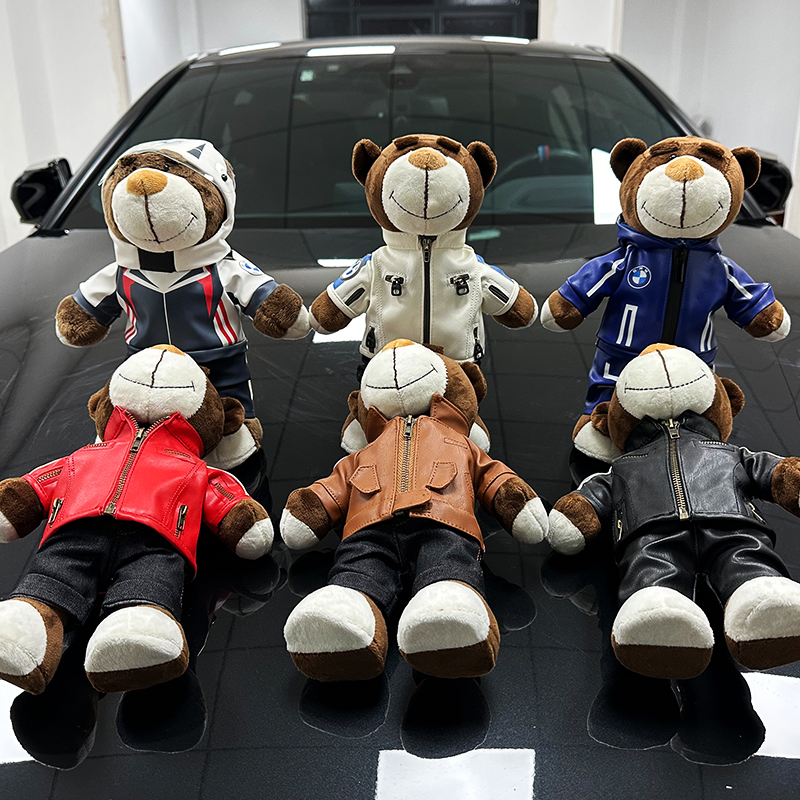 BMW宝马拉力熊公仔小熊摩托车装饰玩偶摩旅机车尾箱挂件娃娃礼物