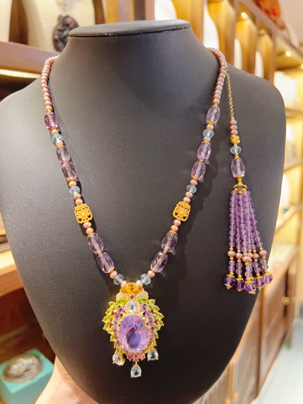 水晶项链未镶嵌国风