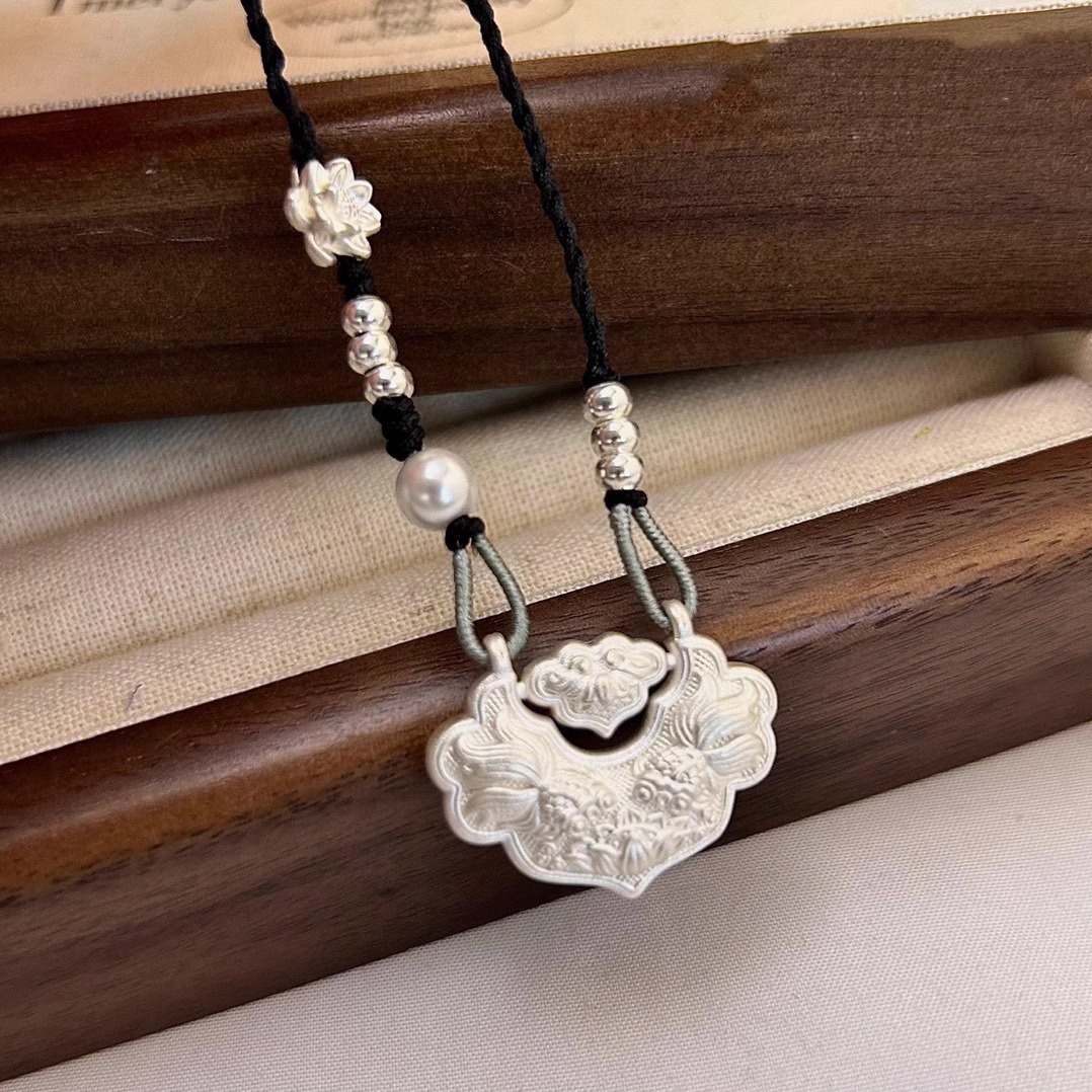 吊坠足银 999双鱼幸运小锦鲤纯银项链国潮风送女生生日礼物吊坠  