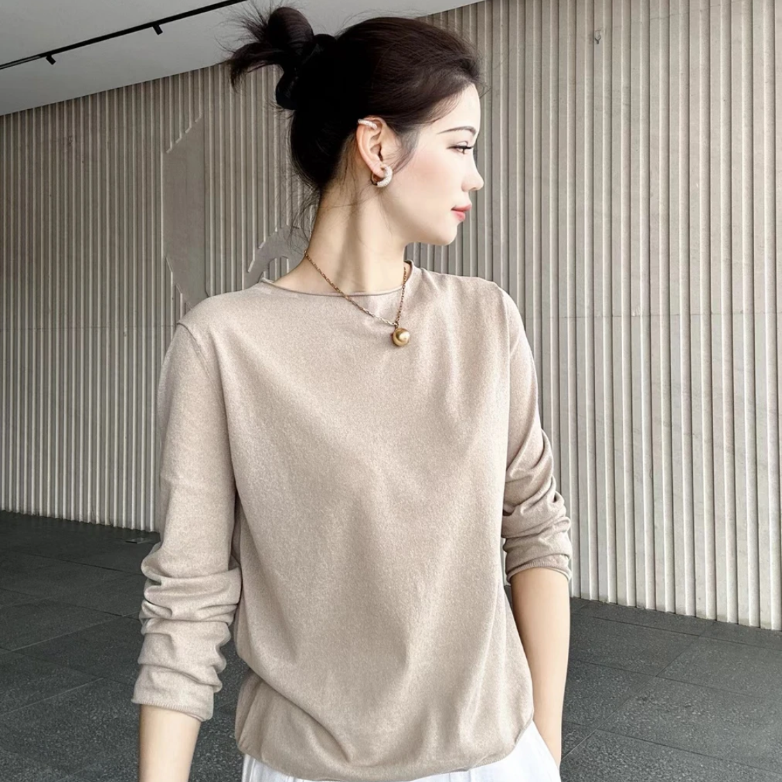 AMASS/阿玛施早秋新款显瘦时尚小众显高级T恤/5399728     