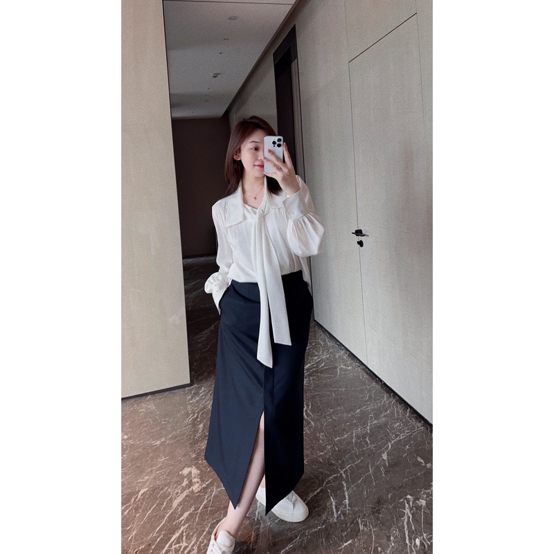 OSENSO“流光掠影”早秋显瘦休闲小众设计百搭围巾领衬衫CS230835