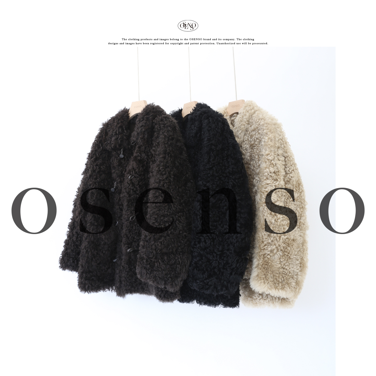 OSENSO"云裳旅人"冬调性时尚女士羊皮毛一体卷毛皮草PC240967