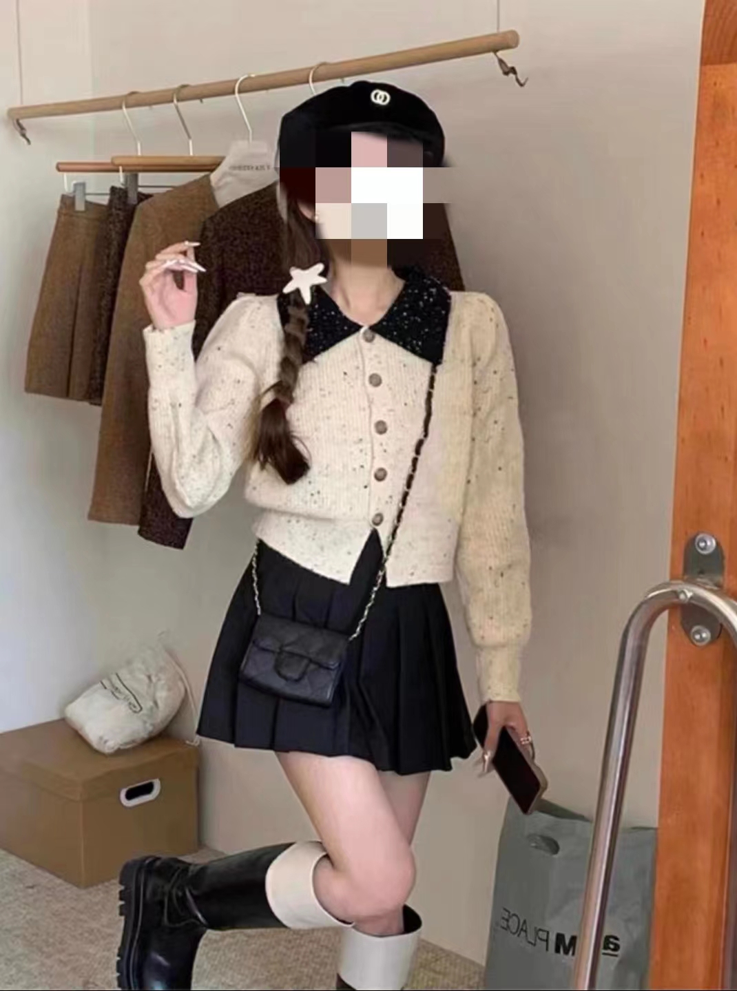 【珊珊家】百搭时尚气质四季女装翻领蕾丝长袖秋季小香风杂款链接