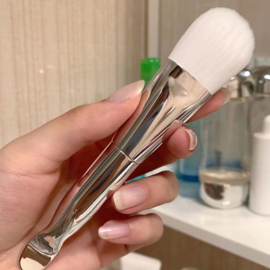 美容专用双头软毛挖勺面膜刷