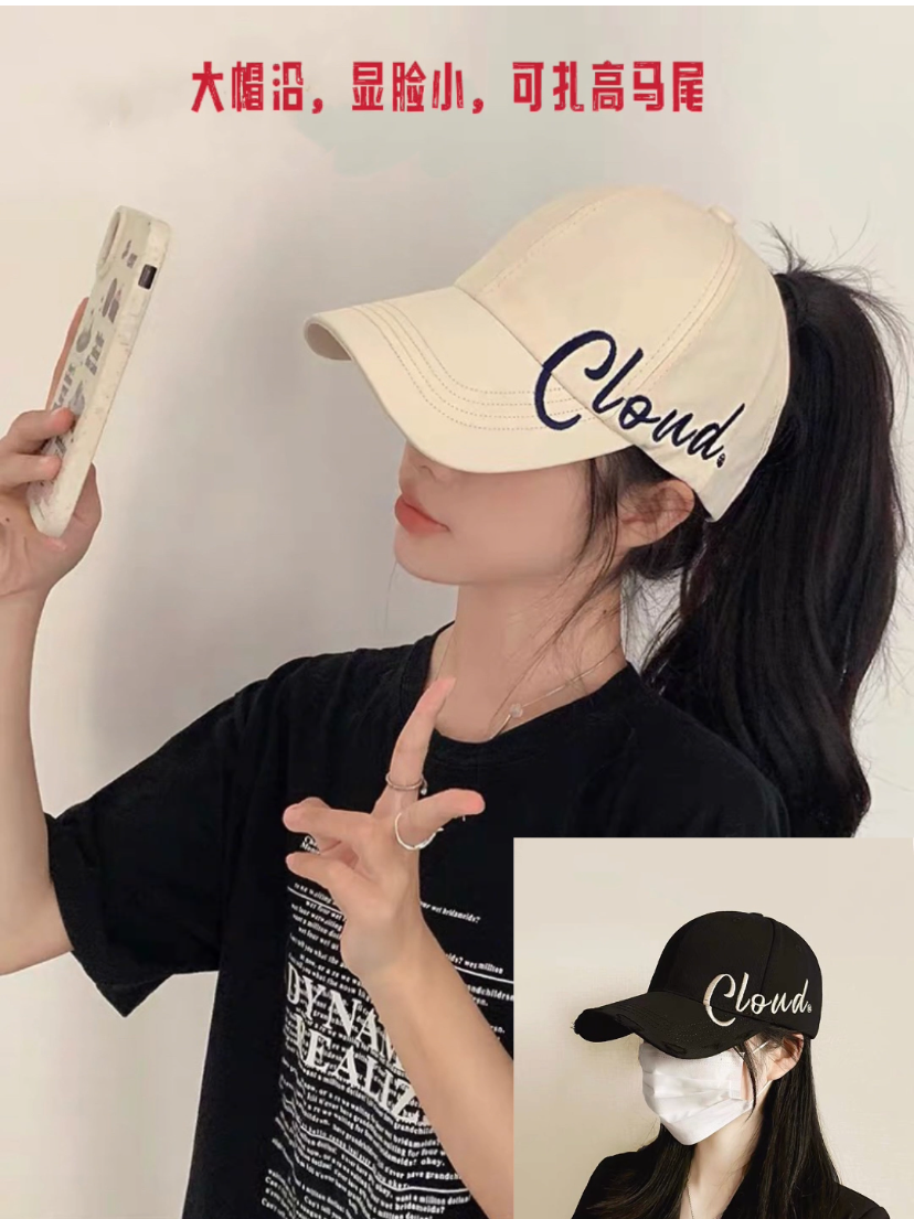 [大头围两种选择]显脸小大C标破洞棒球帽