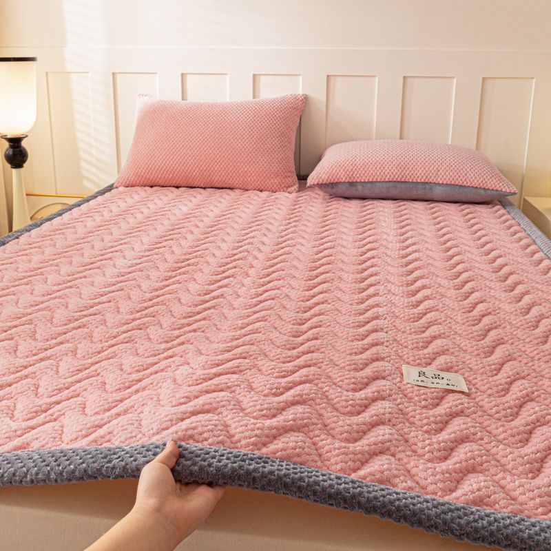 冬天牛奶绒床护垫床垫加绒加厚防滑榻榻米水晶绒垫褥学生单人垫被