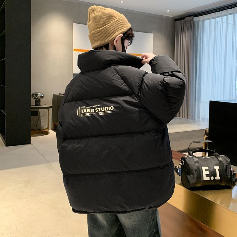 鸭鸭男童冬季羽绒衣洋气加厚大童2023新款儿童炸街面包服保暖外套