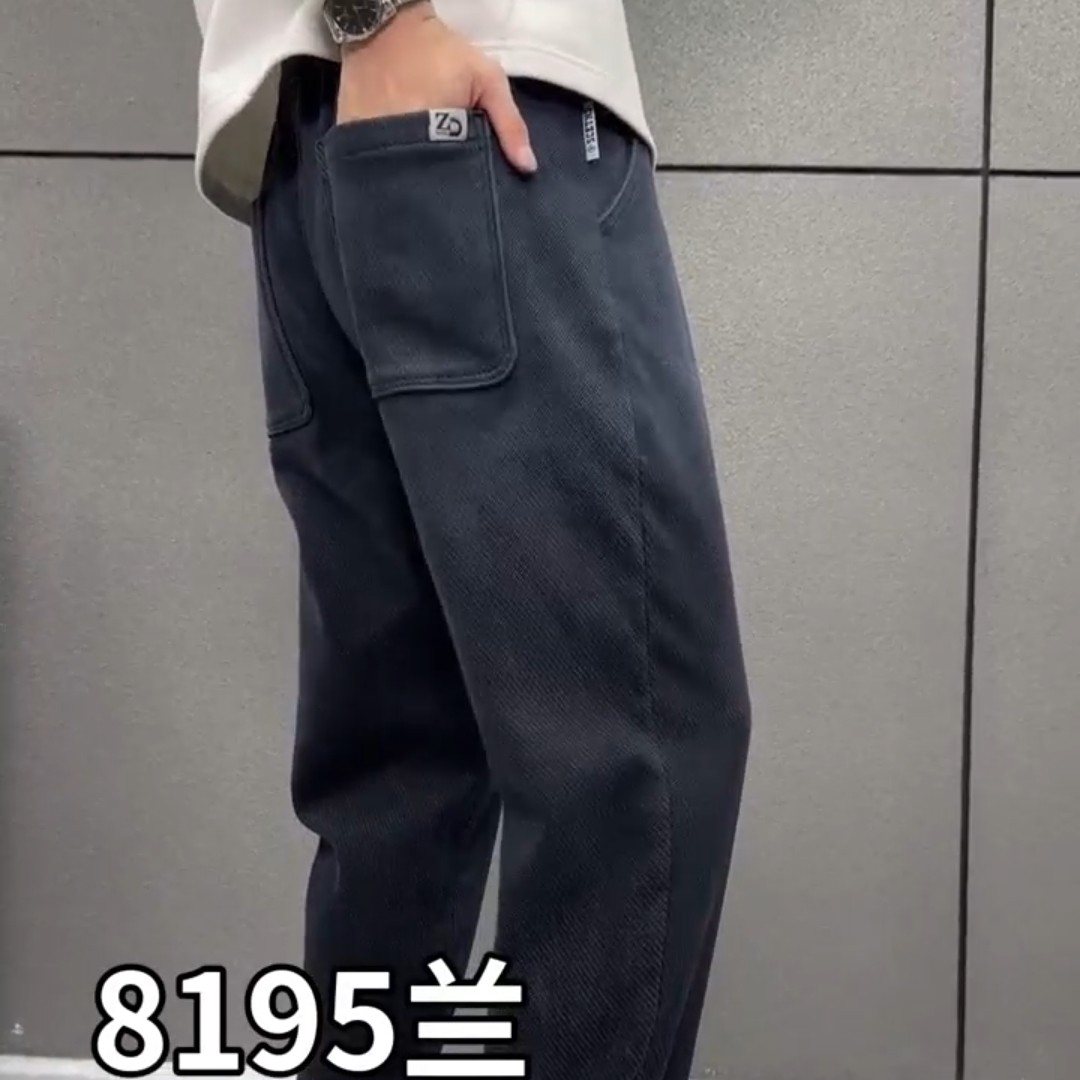 松紧腰加绒加厚休闲卫裤秋冬束脚哈伦保暖长裤冬季