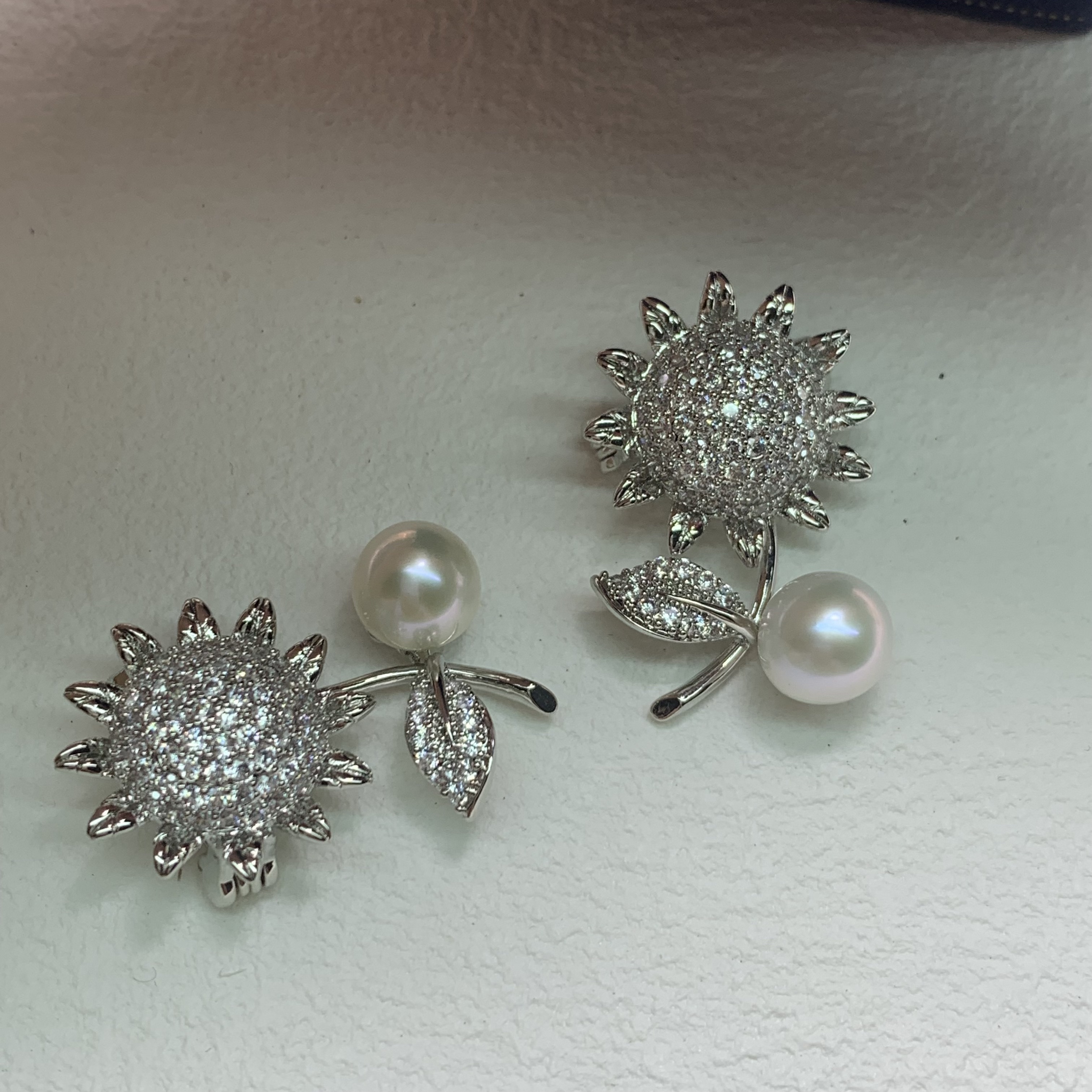 珊然【向日葵】天然珍珠胸针 8-9mm 圆珠 小众百搭款