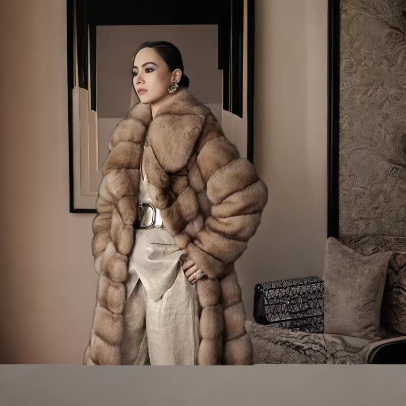 高端新款韩版长袖长款大衣时尚中长款女士秋冬女装外套