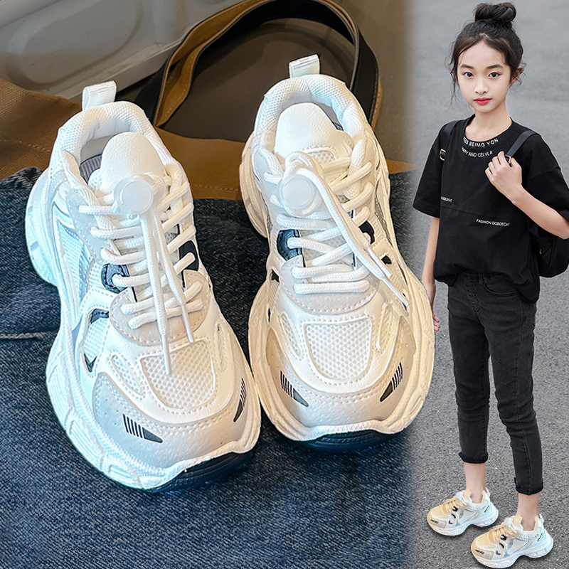回力瑞女童老爹鞋2023新款儿童运动鞋春秋款女孩小白鞋中大童学生