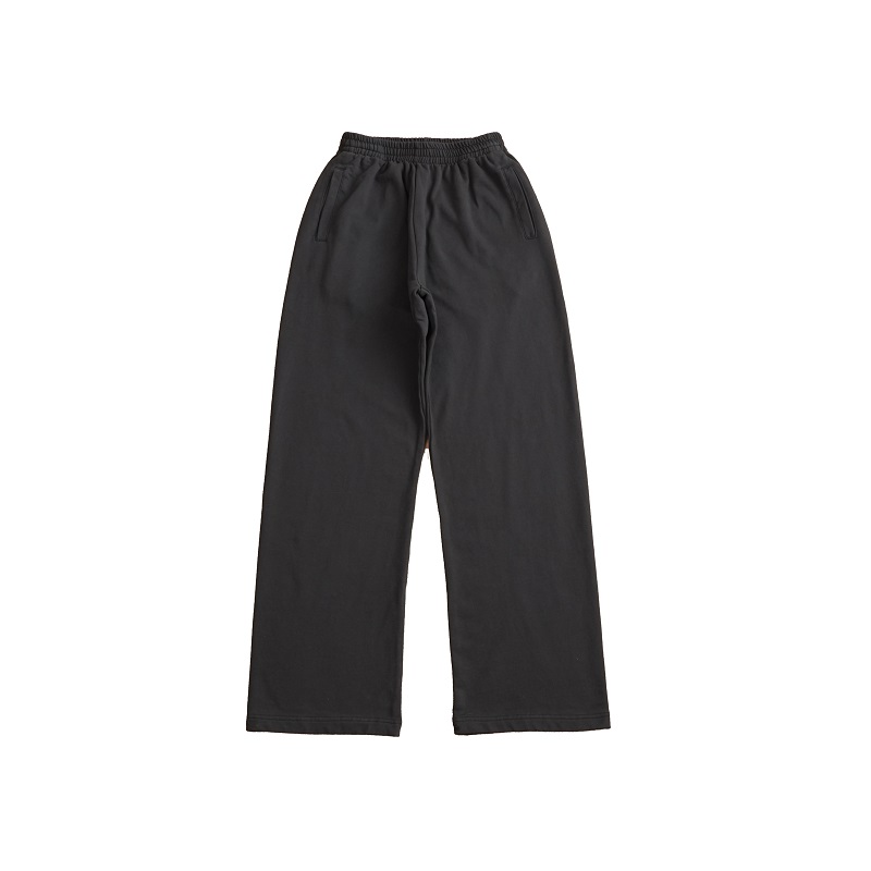 Fanshih 2025重磅纯棉卫裤黑灰水洗宽松直筒中性风男女同款裤子