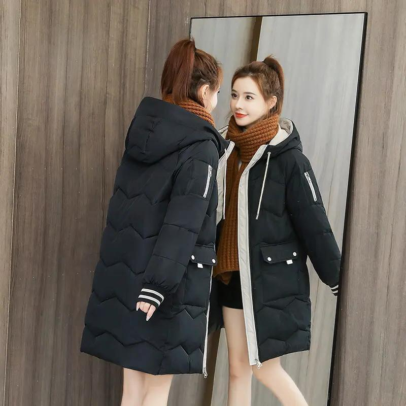 国潮伊曼反季中长款羽绒服服女韩版宽松棉袄2024年新款冬装小个子