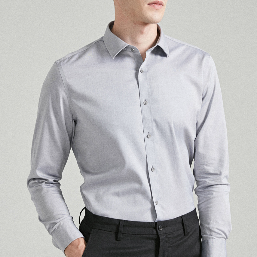 长袖DP免烫男式衬衫男士男装衬衣春季商务纯色舒适透气长袖