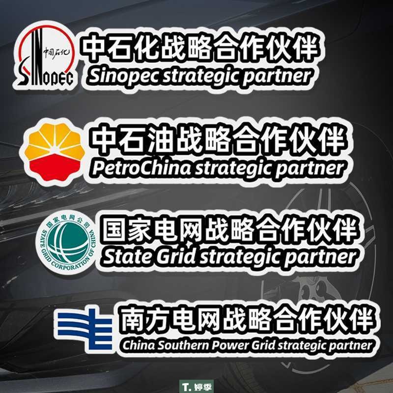 SH汽车贴纸个性搞笑国家电网中石化中石油战略合作伙伴创意装饰车