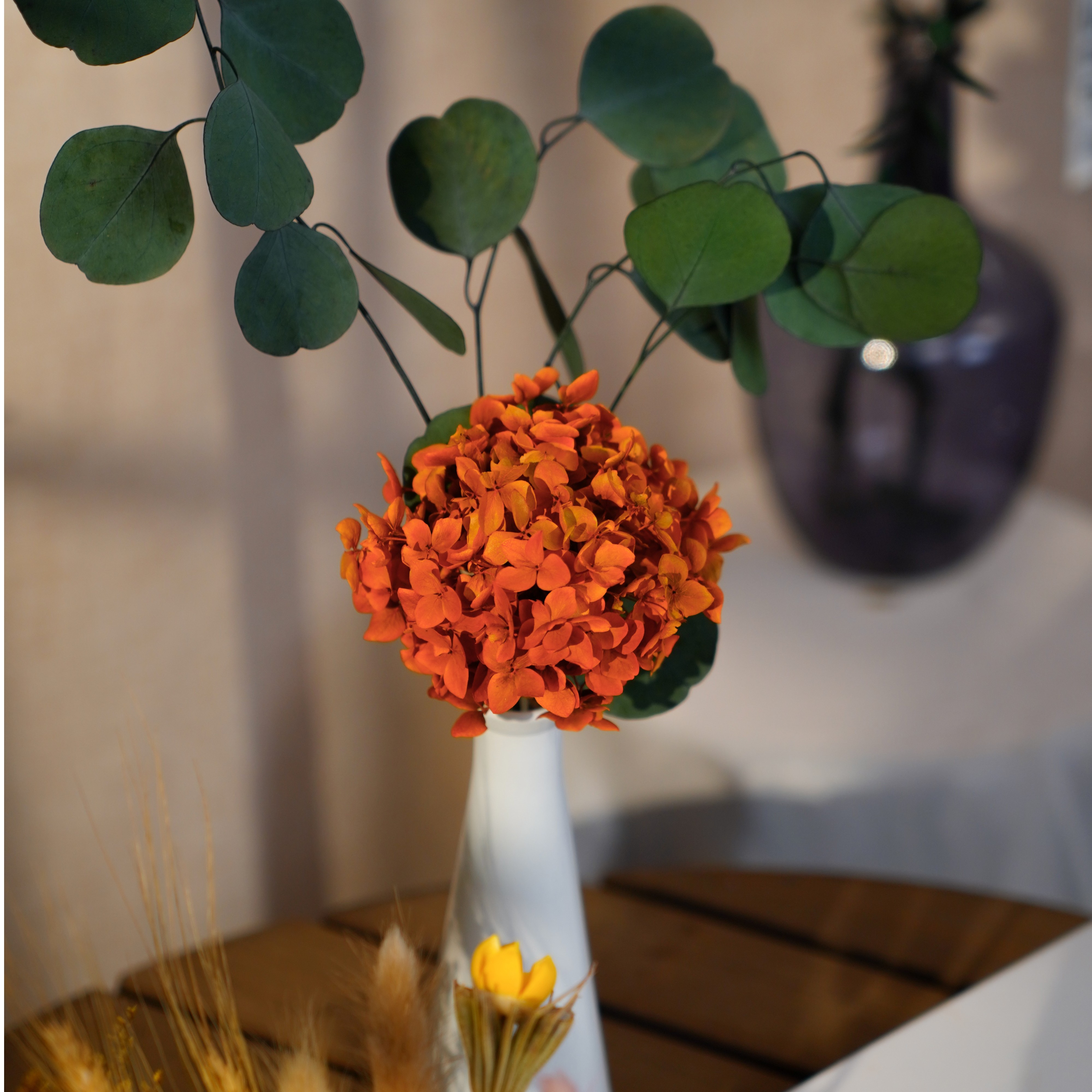 永生花绣球龙柳家居摆件生日商务高档轻奢客厅摆件居家装饰搭配花