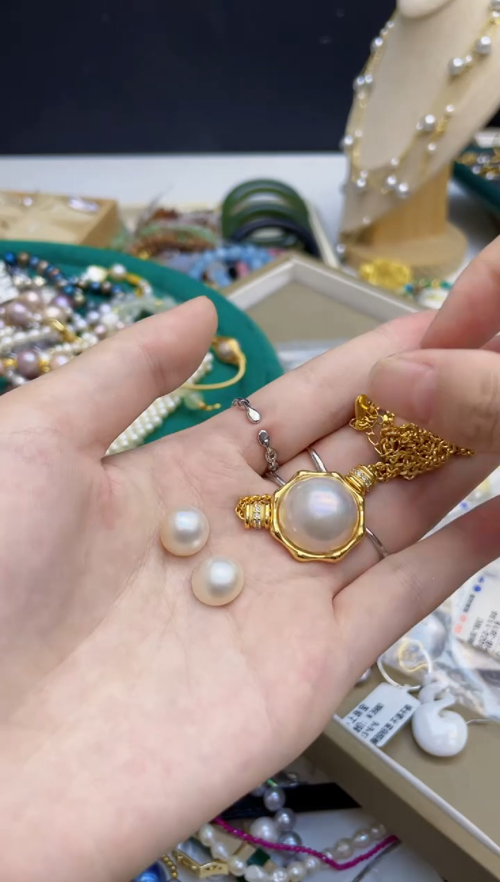 【闪购商品】贝壳AA银S925镶嵌一套