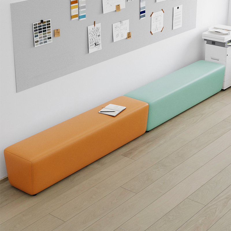 创意等候休闲美发店接待休息区小户型换鞋凳窄无靠背简约长条沙发