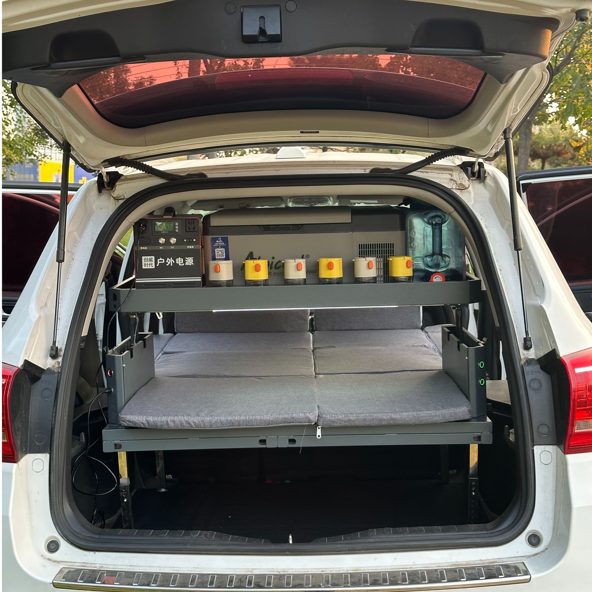 畅游车载床电动升降储物后备箱二层储物车内平整大床
