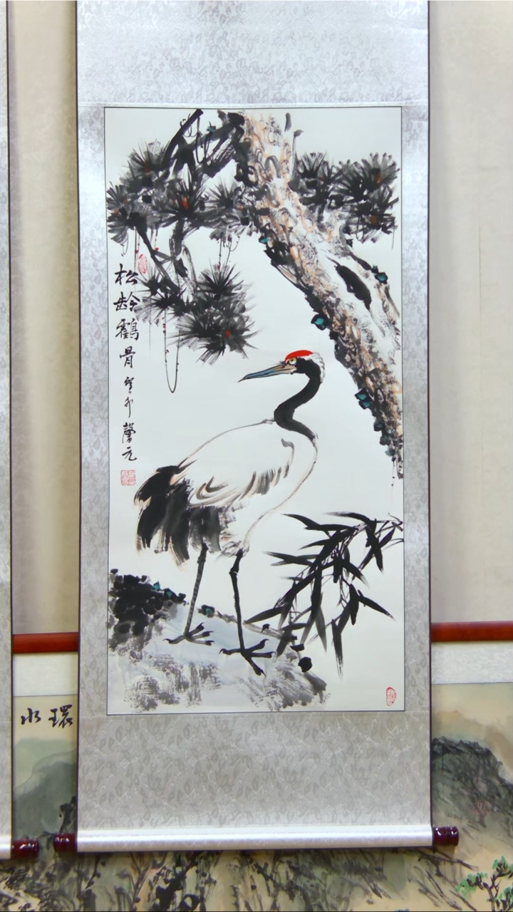 【闪购商品】绘画松龄鹤骨微瑕折痕