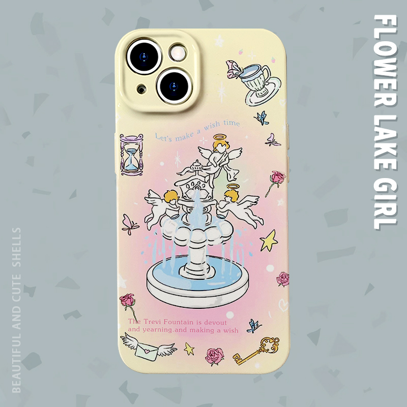 卡通喷泉苹果/iPhone15华为mate60CP手机壳外壳reno5pro三星A11