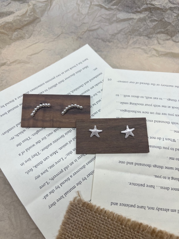 925银耳饰 【海星月牙】气质时尚百搭复古简约ins精致可爱法式小众