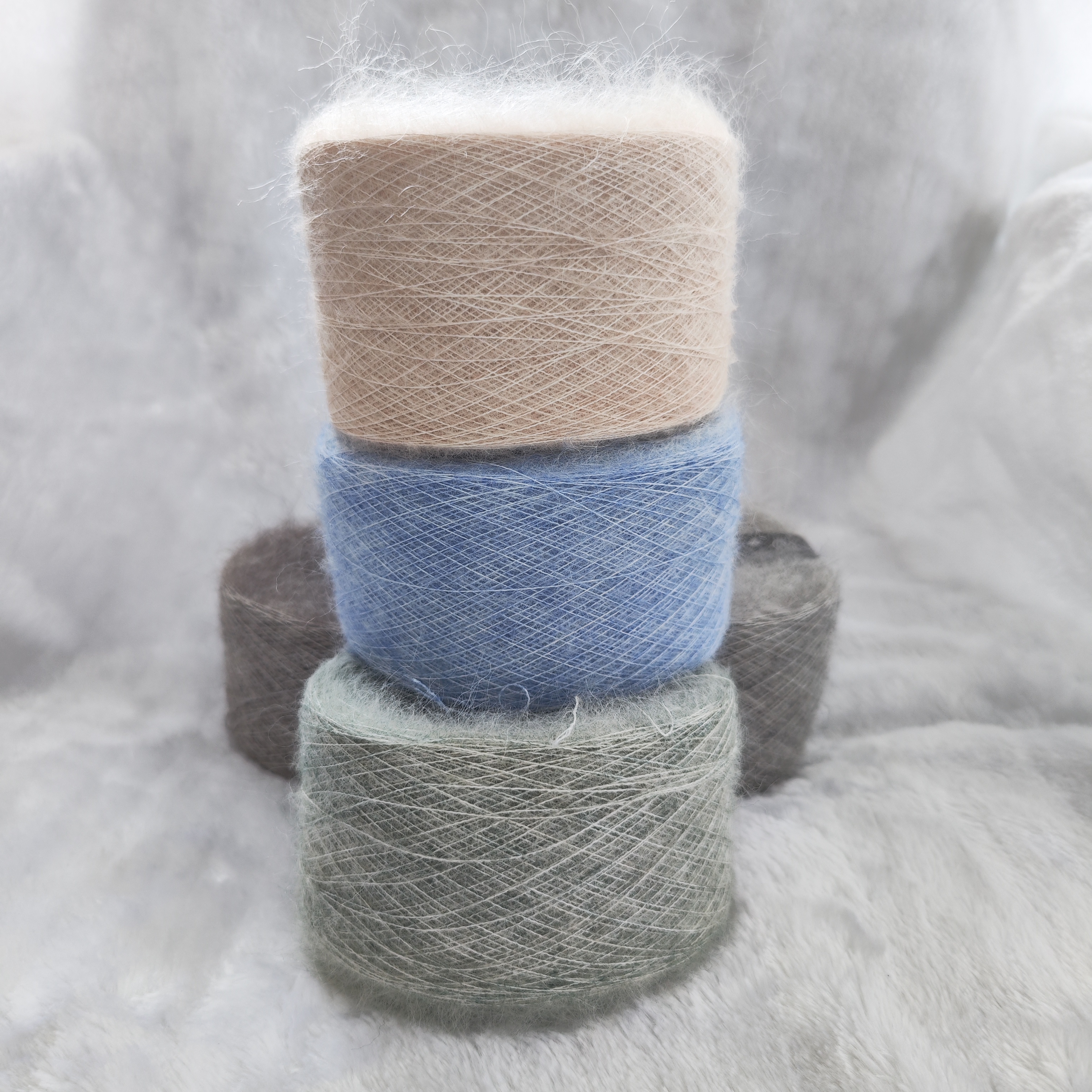 finery绒云幼马海毛毛线万支针织进口羊毛线长毛蓬松丰满中细配线