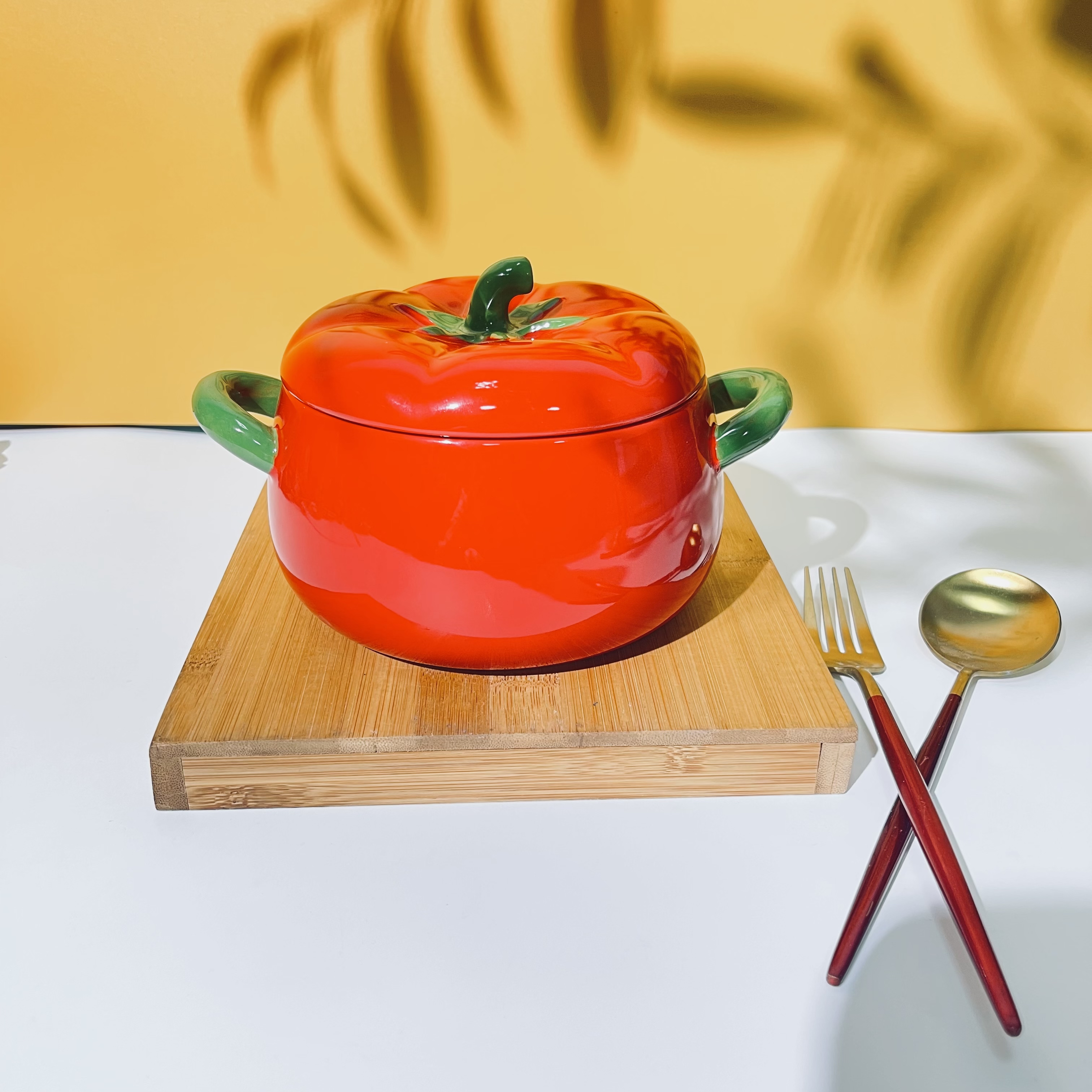 番茄西红柿-8寸双耳带盖汤碗